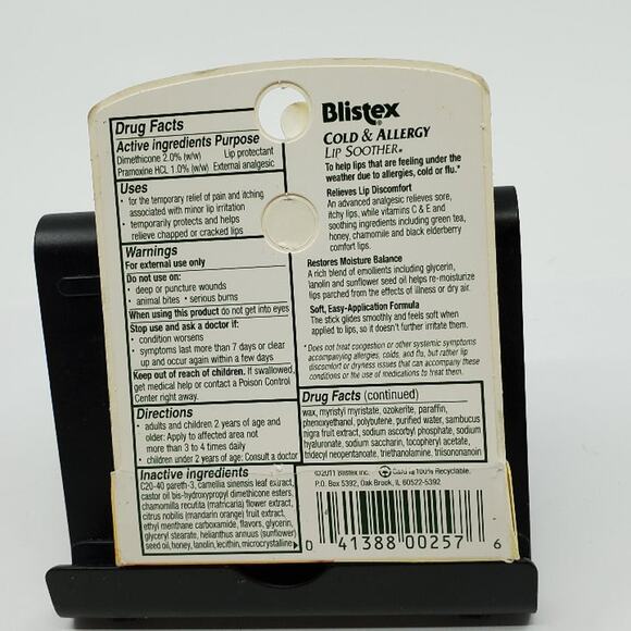 Blistex COLD AND ALLERGY Lip Soother Balm Sealed Discontinued Item - Picture 4 of 5
